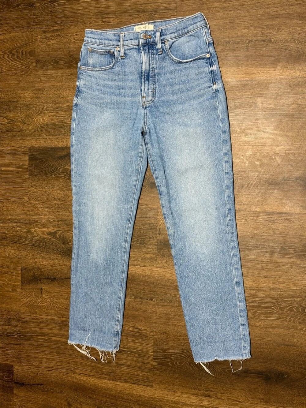 Madewell Jeans The Perfect Vintage Jean Womens Size 27 Blue Raw Hem Stretch